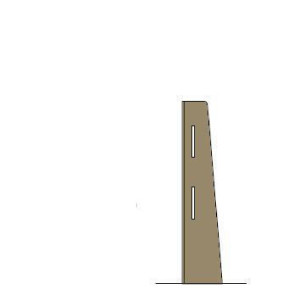 Stebriček v kotu v slogu kantine iz svetlega hrasta - 860 x 200 mm - Bolero - Fourniresto