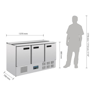 Hladilna vitrina za solate serija G - 368L - Polar - Fourniresto