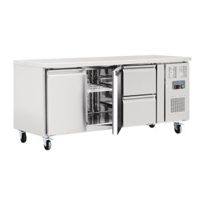Hladilna miza z 2 vrati in 2 predaloma serije U - 417L - Polar - Fourniresto