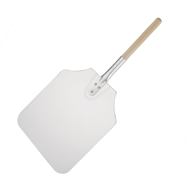 Lopar za pico iz aluminija s lesenim ročajem - 305 x 355 mm - Vogue - Fourniresto Lopar za pico iz aluminija s lesenim ročajem - 305 x 355 mm - Vogue - Fourniresto
