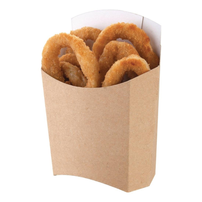 Large Compostable Kraft French Fries Sleeves - Pack of 1000 - Colpac Large Compostable Kraft French Fries Sleeves - Pack of 1000 - Colpac
