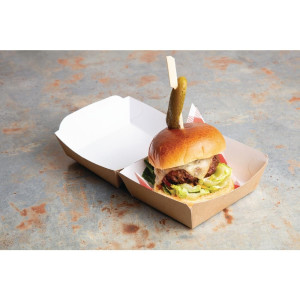 Škatle za burgerje Kraft kompostabilne standardne - Š 108mm - Paket 250 - Colpac