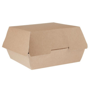 Velike kompostabilne škatle za burgerje Kraft - P 135mm - Paket 250 - Colpac