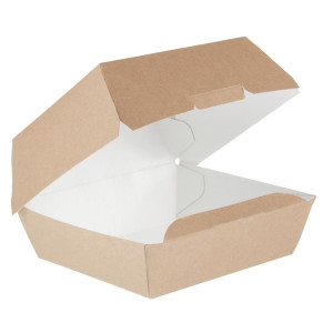 Velike kompostabilne škatle za burgerje Kraft - P 135mm - Paket 250 - Colpac