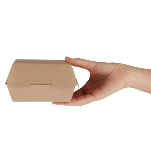 Velike kompostabilne škatle za burgerje Kraft - P 135mm - Paket 250 - Colpac