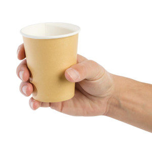 Plastični lončki za vroče napitke rjave barve - 225 ml - paket 1000 - Fiesta