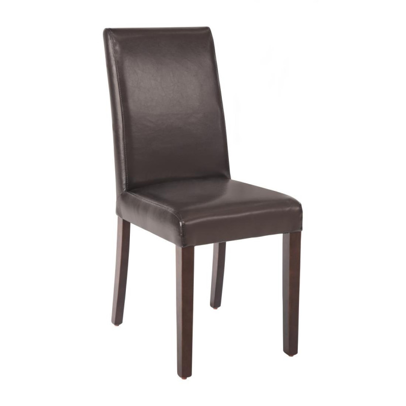 Dark Brown Faux Leather Chairs - Bolero - Fourniresto Dark Brown Faux Leather Chairs - Bolero - Fourniresto