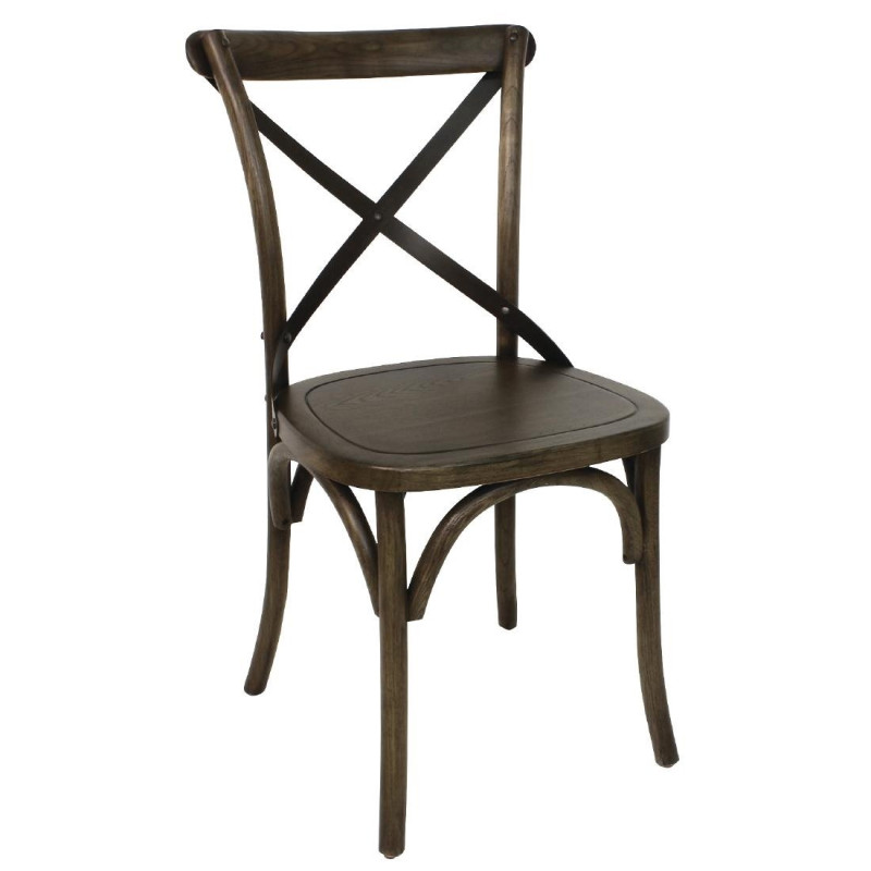 Chaises couleur noyer avec dossier croisé - Bolero - Fourniresto Chaises couleur noyer avec dossier croisé - Bolero - Fourniresto