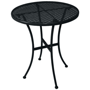 Okrogla bistro miza iz jekla s perforacijami - črna - 600 mm - Bolero - Fourniresto