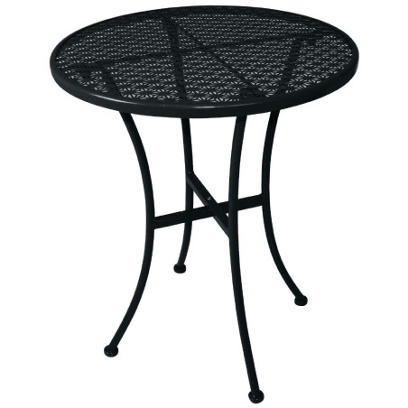 Okrogla bistro miza iz jekla s perforacijami - črna - 600 mm - Bolero - Fourniresto