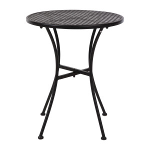 Okrogla bistro miza iz jekla s perforacijami - črna - 600 mm - Bolero - Fourniresto