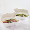 Škatle za kosilo iz bagase s pokrovom na tečaj - Š 228mm - Paket 200 - Vegware
