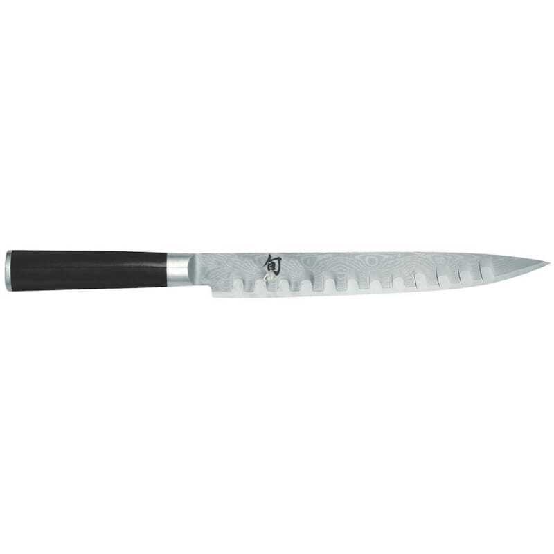 Nož za pršut Damas Shun z vdolbino na rezilu 23 cm KAI