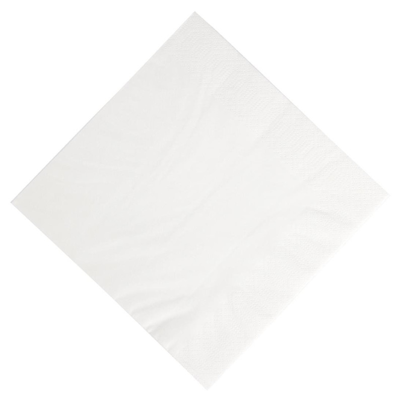 Compostable White Paper Breakfast Napkins - 3 Ply - 400 x 400 - Pack of 1000 - FourniResto