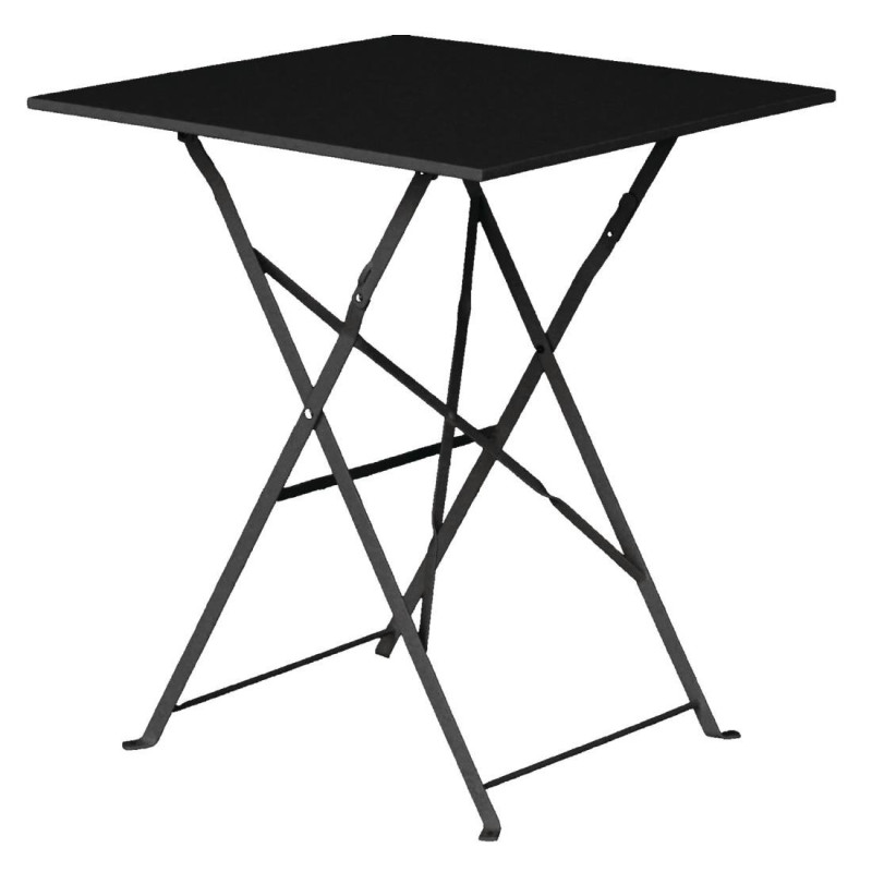 Square Black Steel Terrace Table - 600 mm - Bolero - Fourniresto Square Black Steel Terrace Table - 600 mm - Bolero - Fourniresto