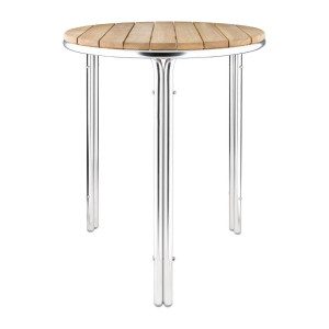 Okrogla miza iz jesena in aluminija 600mm - Bolero - Fourniresto