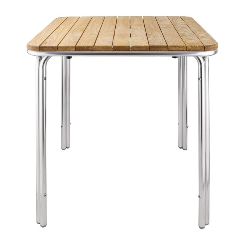 Kvadratna miza iz jesena in aluminija 700mm - Bolero - Fourniresto Kvadratna miza iz jesena in aluminija 700mm - Bolero - Fourniresto