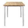 Kvadratna miza iz jesena in aluminija 700mm - Bolero - Fourniresto
