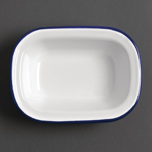Rektangularna emajlirana jeklena plošča 180x130x40mm - Komplet 6 kosov - Olympia - Fourniresto