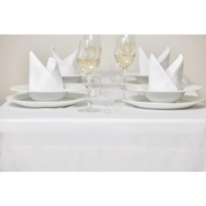 Bela prtačka iz satena 1370 x 1370mm - Mitre Luxury - Fourniresto
