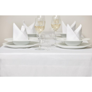 Bela prtačasta satenasta trak 2290 x 2290mm - Mitre Luxury - Fourniresto