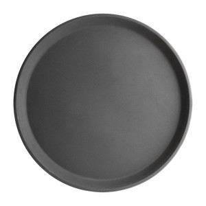 Nedrseč krožni pladenj iz steklenih vlaken črne barve 356mm - Olympia KRISTALLON - Fourniresto