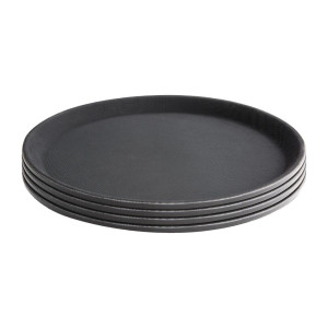 Nedrseč krožni pladenj iz steklenih vlaken črne barve 356mm - Olympia KRISTALLON - Fourniresto