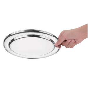 Ovalna servirna plošča iz nerjavečega jekla - 250mm - Olympia - Fourniresto