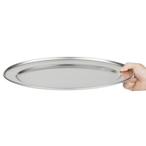 Servirni pladenj ovalen inox - 407mm - Olympia - Fourniresto