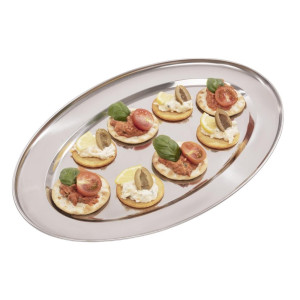 Servirni pladenj ovalen inox - 407mm - Olympia - Fourniresto
