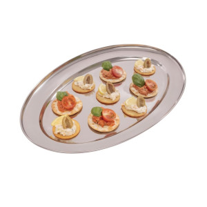 Servirni pladenj ovalen inox - 450mm - Olympia - Fourniresto