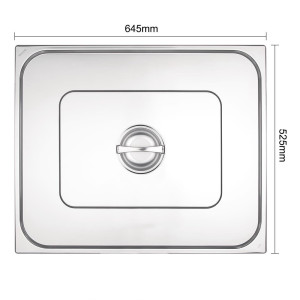 Pokrov iz dvojnega inoxa - GN 2/1 inox - Vogue - Fourniresto