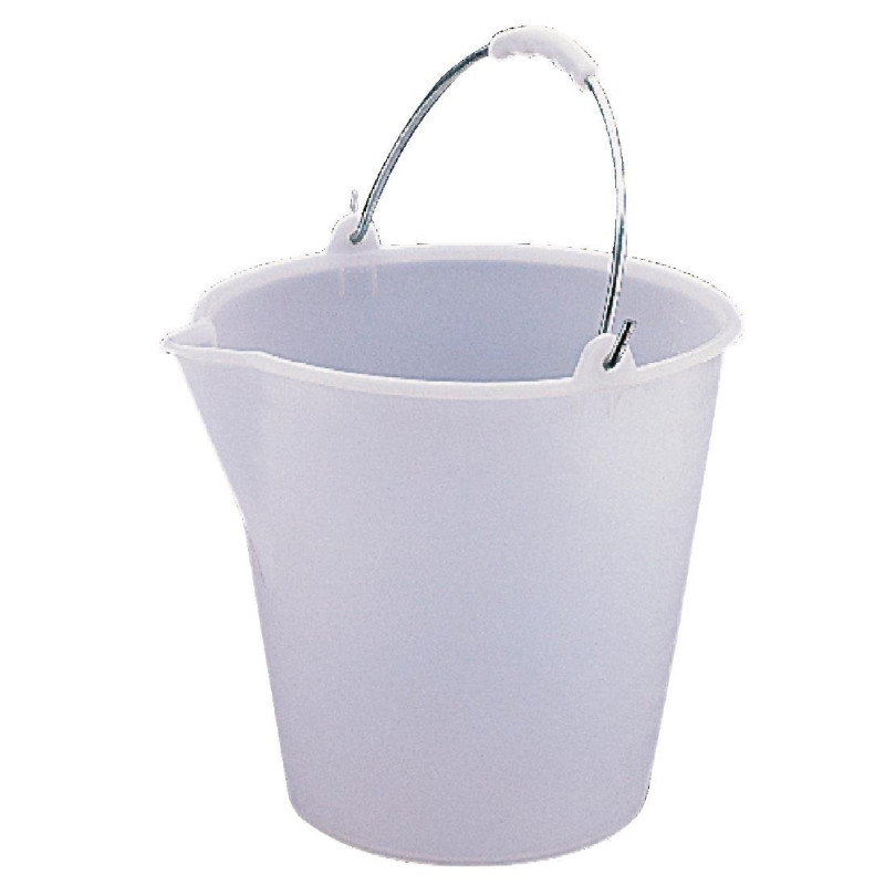 Seau en plastique très résistant blanc 12L - Jantex - Fourniresto Seau en plastique très résistant blanc 12L - Jantex - Fourniresto