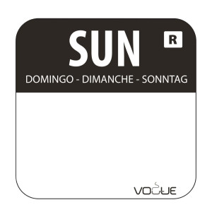 Nalepke Dnevi v tednu s distributerjem - 7 zvitkov po 1000 - Vogue