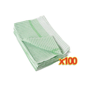 Komplet 100 zelenih brisač - FourniResto - Fourniresto