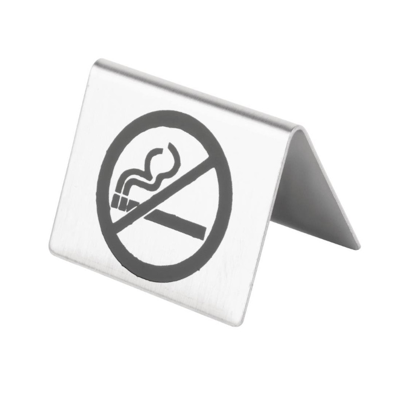 Stainless steel "non-smoking" table easel - Olympia - Fourniresto Stainless steel "non-smoking" table easel - Olympia - Fourniresto
