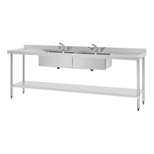 Pomivalno korito iz nerjavečega jekla - Š 2400 x G 600 mm - Vogue