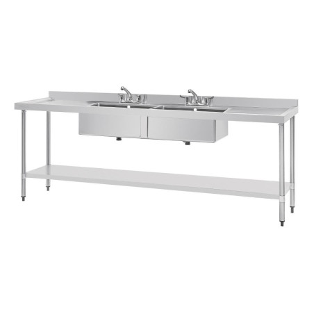 Pomivalno korito iz nerjavečega jekla - Š 2400 x G 600 mm - Vogue