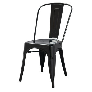 Stolčki Bistro, zložljivi, iz jekla - črna barva - komplet 4 - Bolero
