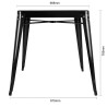 Miza Bistro kvadratna iz črnega jekla - 668 x 668 mm - Bolero