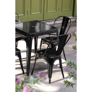 Miza Bistro kvadratna iz črnega jekla - 668 x 668 mm - Bolero