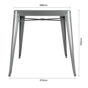 Kvadratna miza iz sivega kovinskega jekla - D 668 x Š 668 mm - Bolero