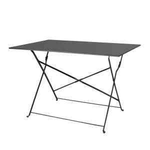 Miza za teraso, zložljiva, črna - 1100 x 700 mm - Bolero