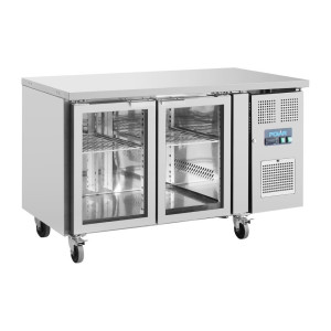 Hladilna miza s pozitivno temperaturo z 2 steklenimi vrati - 205 L - Polar