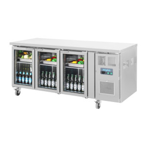 Hladilna miza s 3 steklenimi vrati - 358 L - Polar