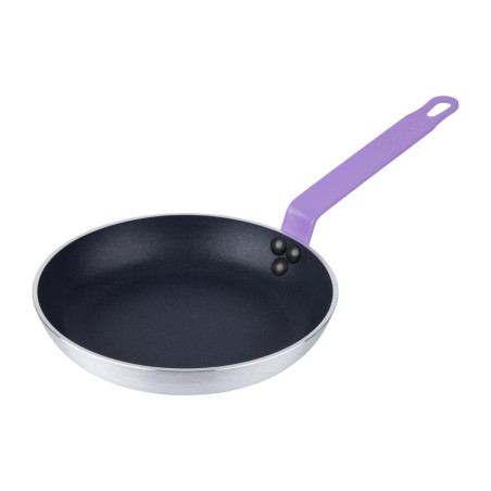 Aluminium Non-Stick Frying Pan Ø 240mm, Purple Handle Hygiplas - Teflon Platinum Plus Coating Aluminium Non-Stick Frying Pan Ø 240mm, Purple Handle Hygiplas - Teflon Platinum Plus Coating