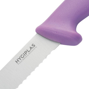 Nož za kruh Hygiplas vijoličen 200 mm: Rezanje brez napora!