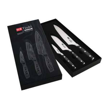 Coffret cadeau 3 couteaux Tsuki Series 7 Vogue - Qualité professionnelle Coffret cadeau 3 couteaux Tsuki Series 7 Vogue - Qualité professionnelle
