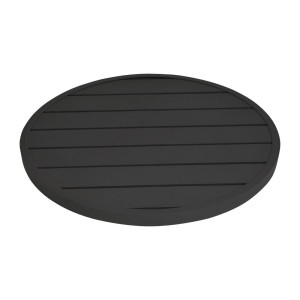 Miza s krožno aluminijasto ploščo v črni barvi Bolero 580 mm - Moderen in odporen