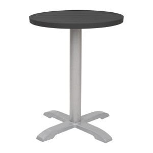 Miza s krožno aluminijasto ploščo v črni barvi Bolero 580 mm - Moderen in odporen